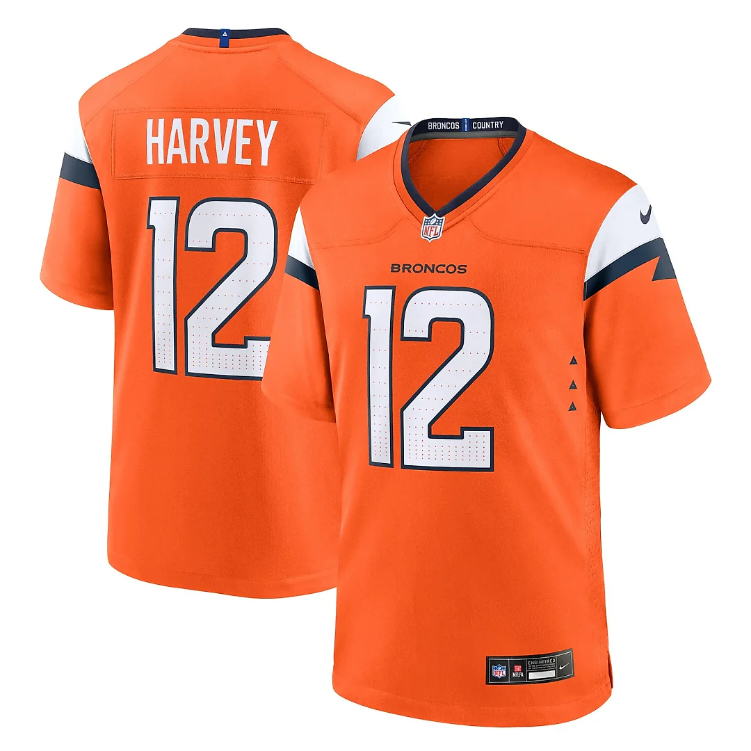Zennovawear RJ Harvey Denver Broncos Team Game Jersey - Orange