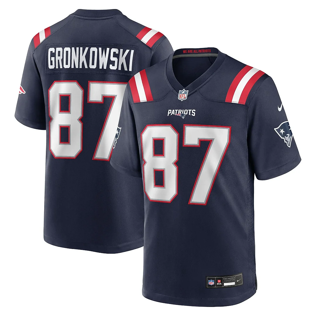 Zennovawear Rob Gronkowski New England Patriots Team Retired Player Game Jersey - Navy