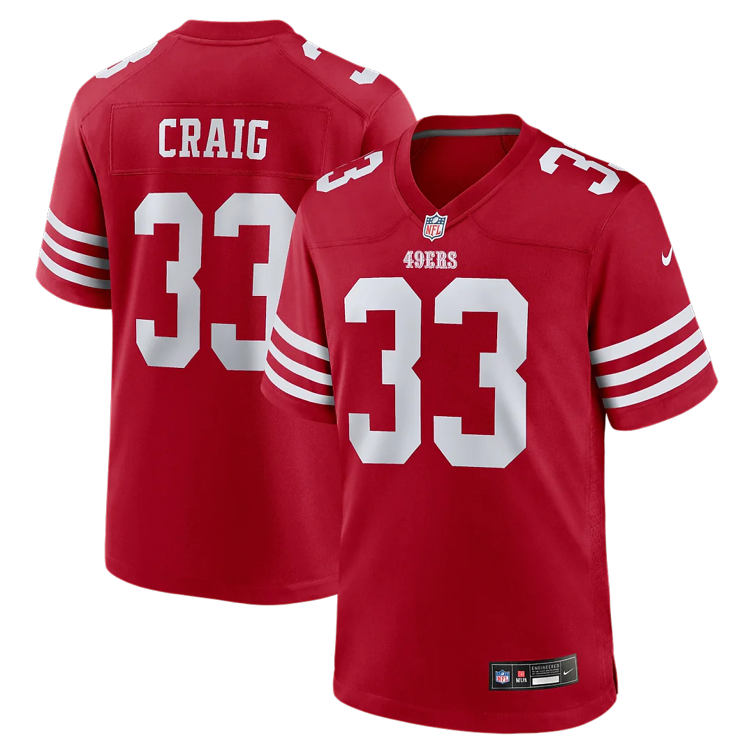 Zennovawear Roger Craig San Francisco 49ers Team Retired Game Jersey - Scarlet