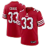 Zennovawear Roger Craig San Francisco 49ers Team Retired Game Jersey - Scarlet