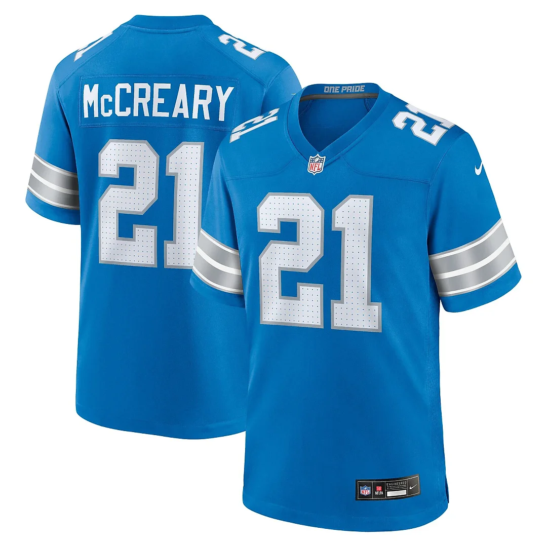 Zennovawear Roger McCreary Detroit Lions Team Game Jersey - Blue