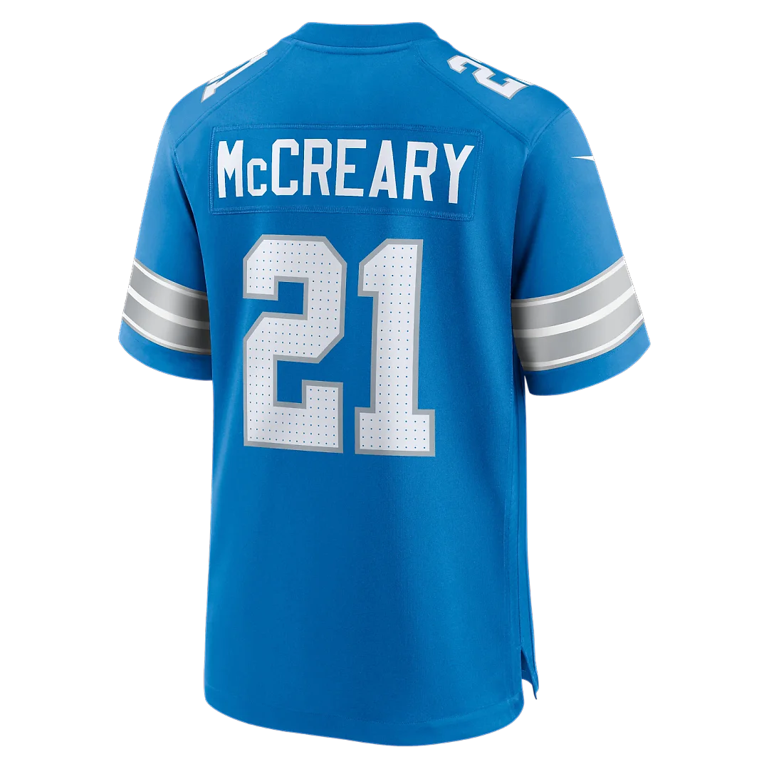 Zennovawear Roger McCreary Detroit Lions Team Game Jersey - Blue