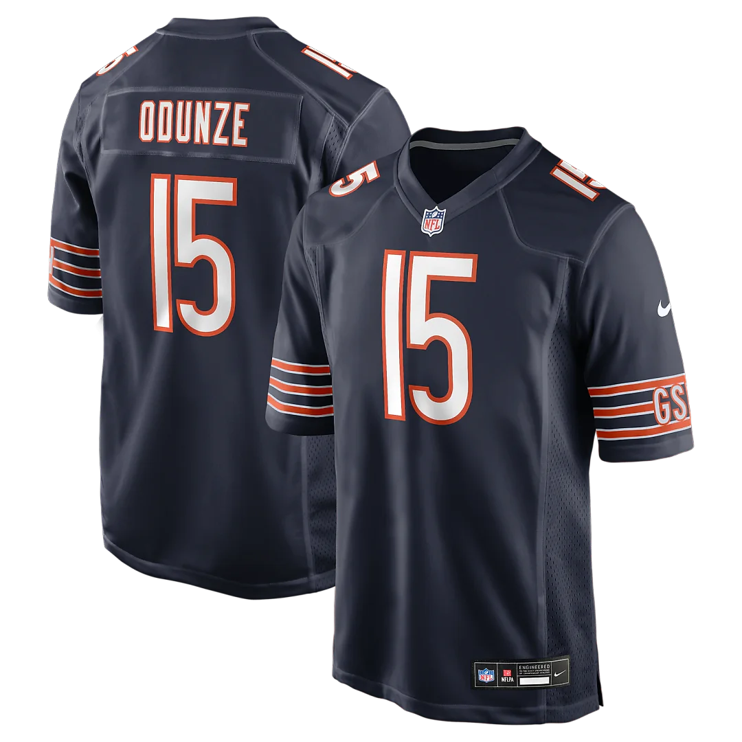 Zennovawear Rome Odunze Chicago Bears Player Game Jersey - Navy