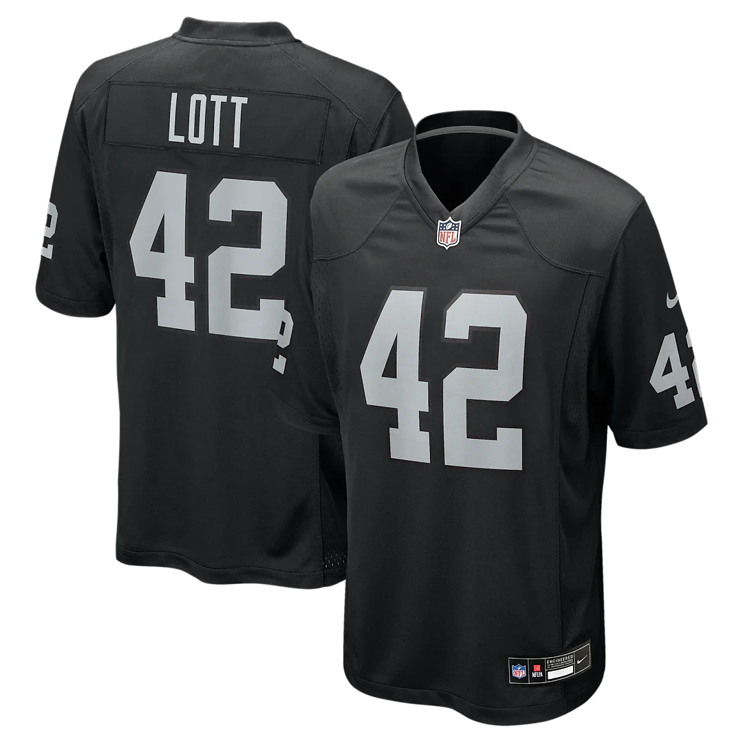 Zennovawear Ronnie Lott Las Vegas Raiders Game Retired Player Jersey - Black