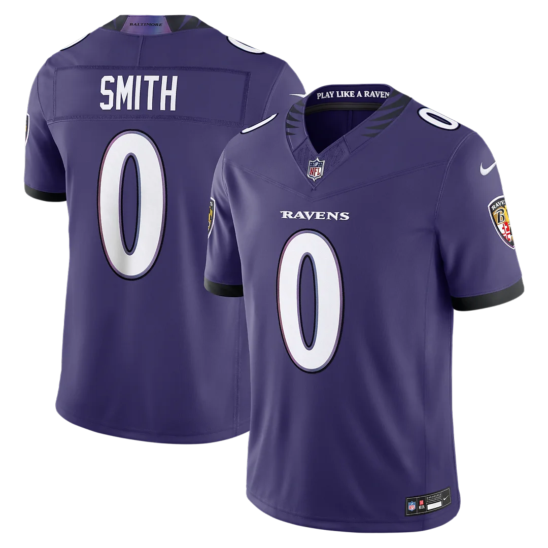 Zennovawear Roquan Smith Baltimore Ravens Team Vapor FUSE. Stitched Limited Jersey - Purple