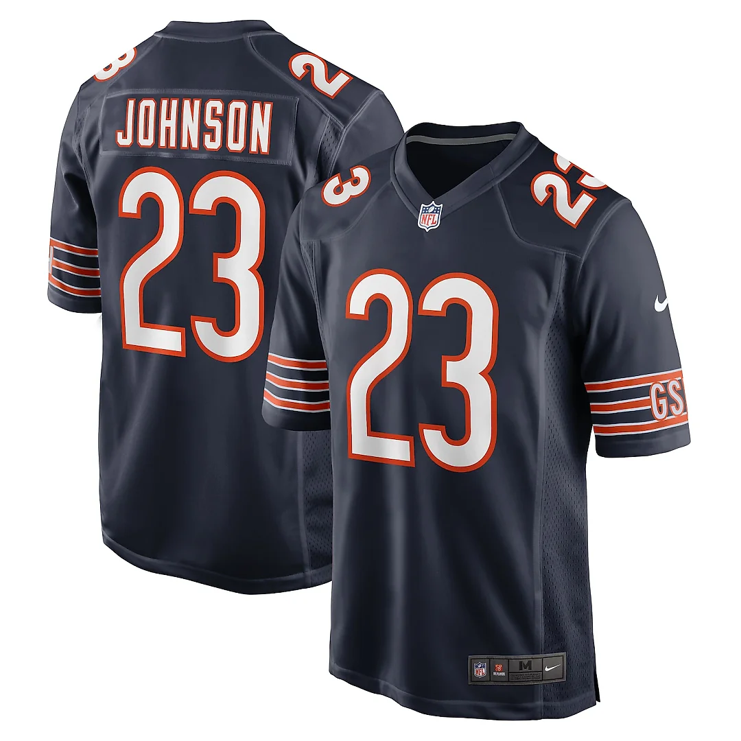 Zennovawear Roschon Johnson Chicago Bears Team Game Jersey - Navy