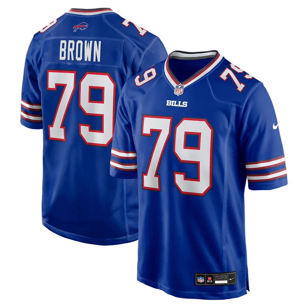 Zennovawear Ruben Brown Buffalo Bills Game Retired Player Jersey - Royal