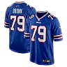 Zennovawear Ruben Brown Buffalo Bills Game Retired Player Jersey - Royal