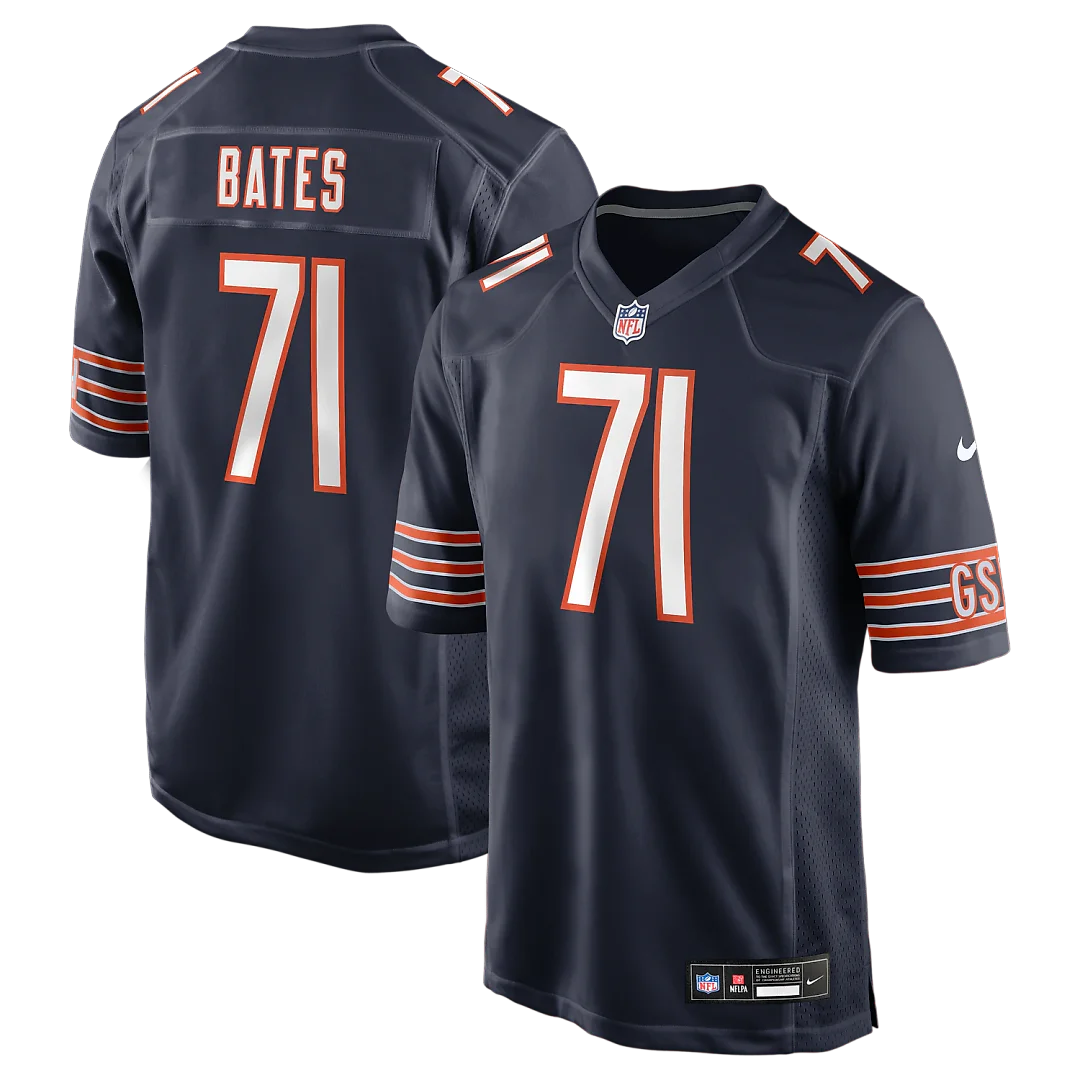 Zennovawear Ryan Bates Chicago Bears Game Jersey - Navy