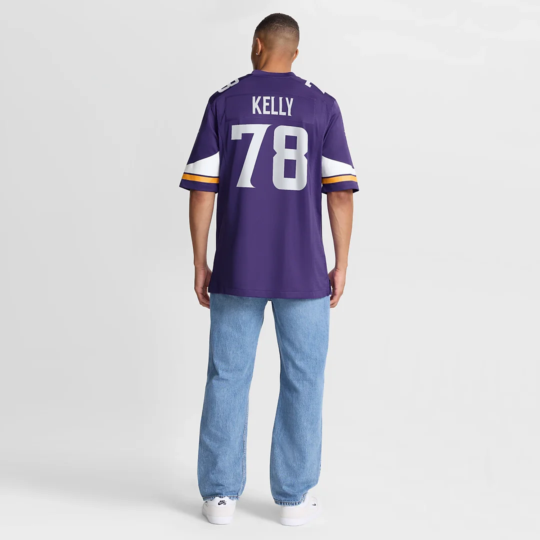Zennovawear Ryan Kelly Minnesota Vikings Team Game Jersey - Purple