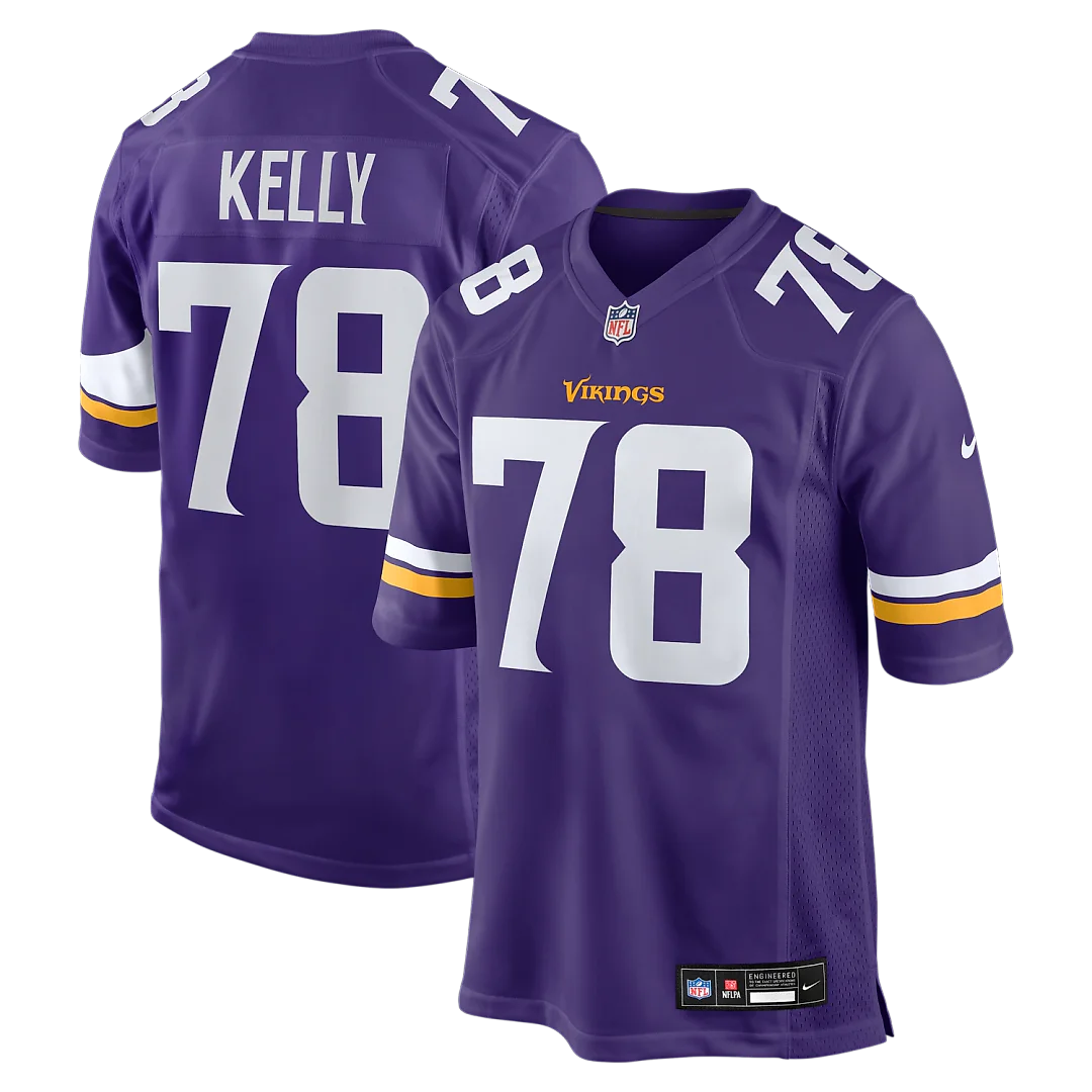 Zennovawear Ryan Kelly Minnesota Vikings Team Game Jersey - Purple