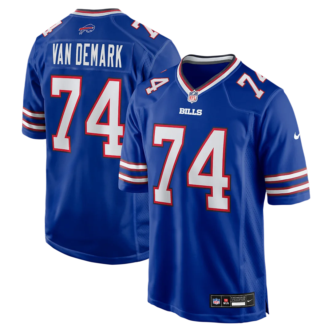 Zennovawear Ryan Van Demark Buffalo Bills Game Player Jersey - Royal