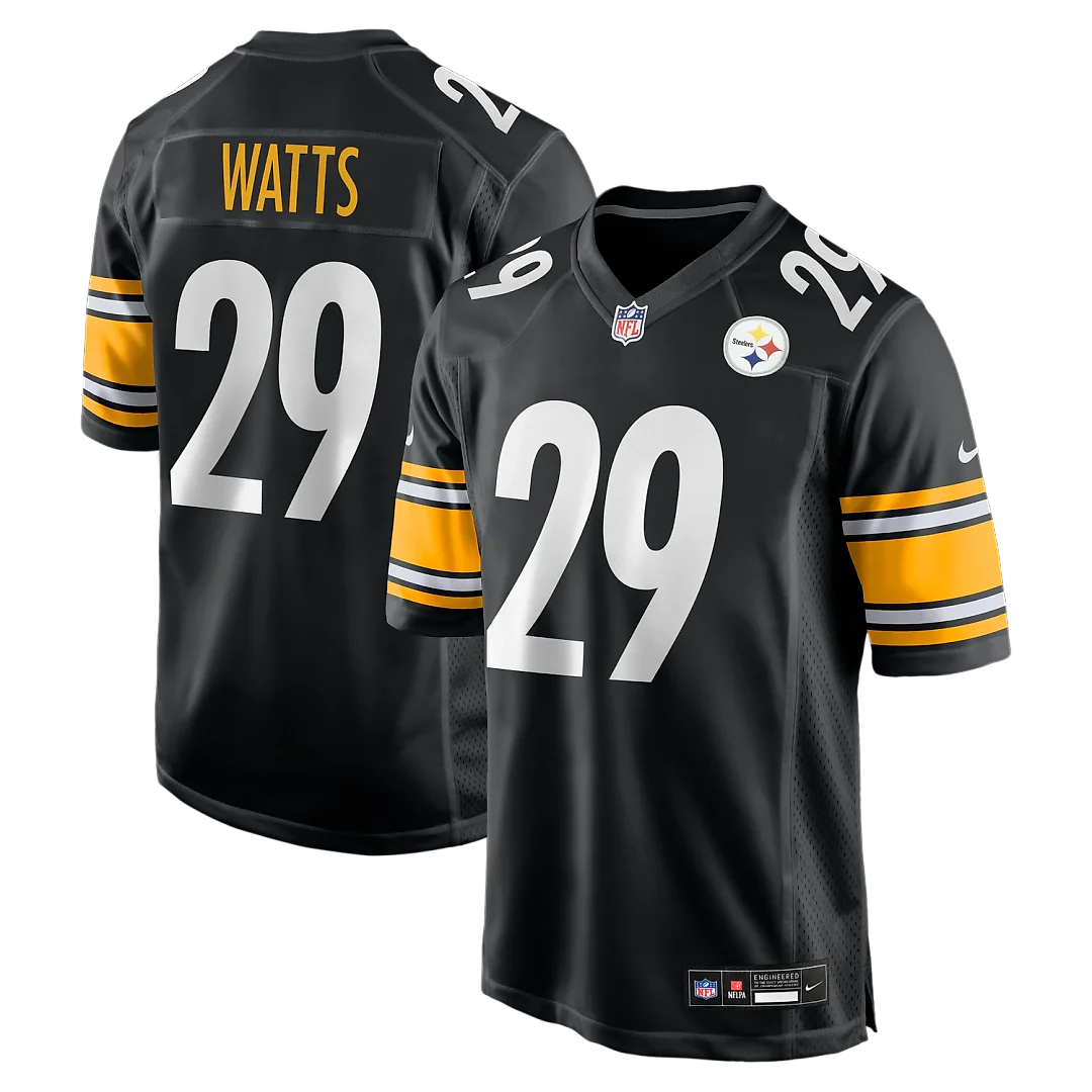 Zennovawear Ryan Watts Pittsburgh Steelers Game Jersey - Black