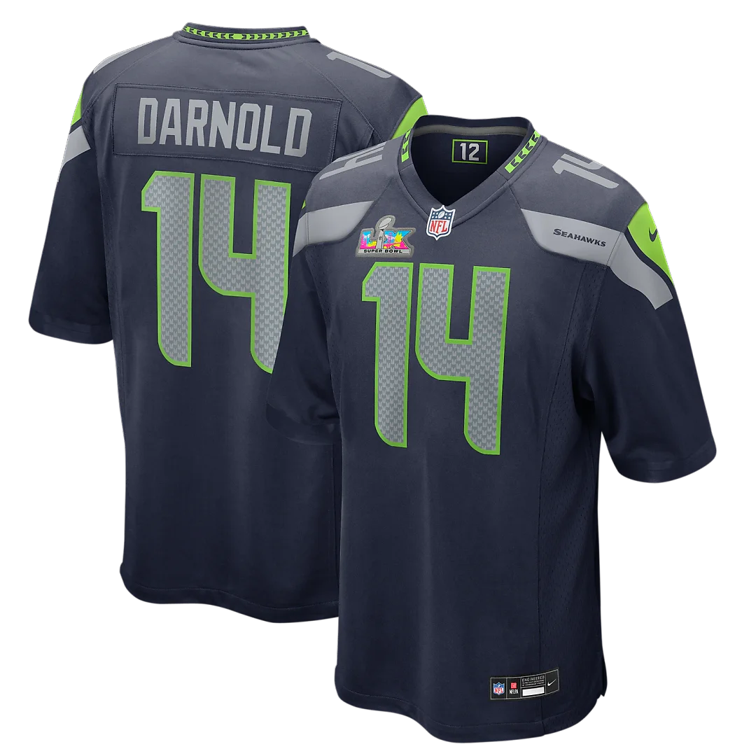 Zennovawear Sam Darnold Seattle Seahawks Super Bowl LX Patch Game Jersey - College Navy