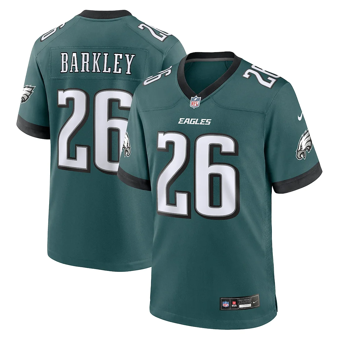 Zennovawear Saquon Barkley Philadelphia Eagles Game Player Jersey - Midnight Green