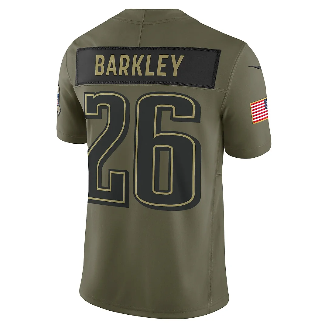 Zennovawear Saquon Barkley Philadelphia Eagles 2025 Salute to Service Limited Jersey - Olive