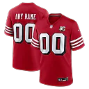 Zennovawear San Francisco 49ers 80th Anniversary Alternate Custom Game Jersey - Scarlet