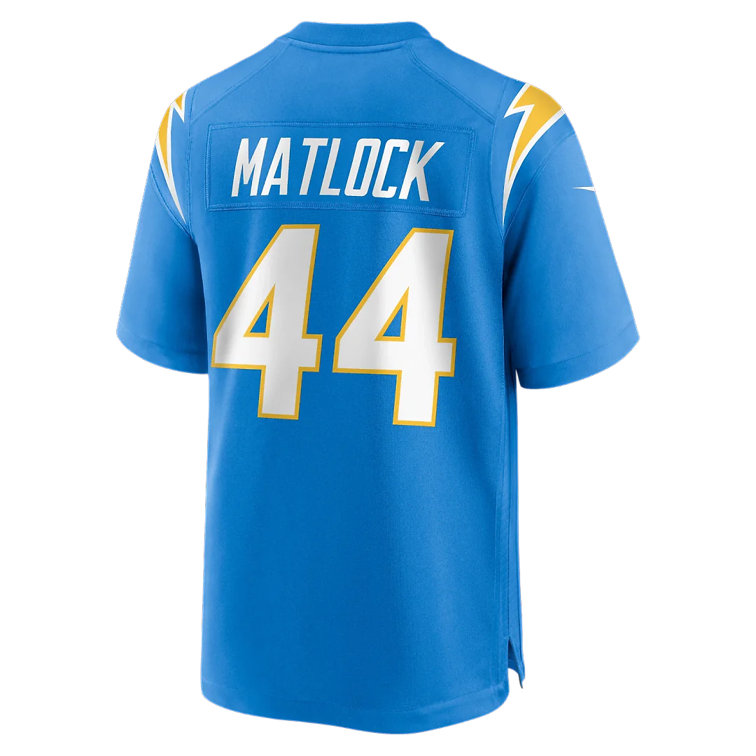 Zennovawear Scott Matlock Los Angeles Chargers Team Game Jersey - Powder Blue