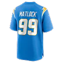 Zennovawear Scott Matlock Los Angeles Chargers Team Game Jersey - Powder Blue