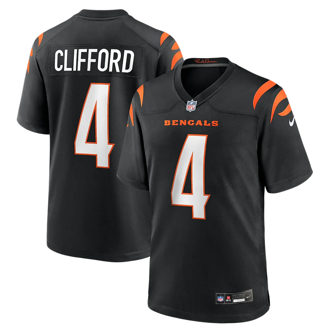 Zennovawear Sean Clifford Cincinnati Bengals Team Game Jersey - Black