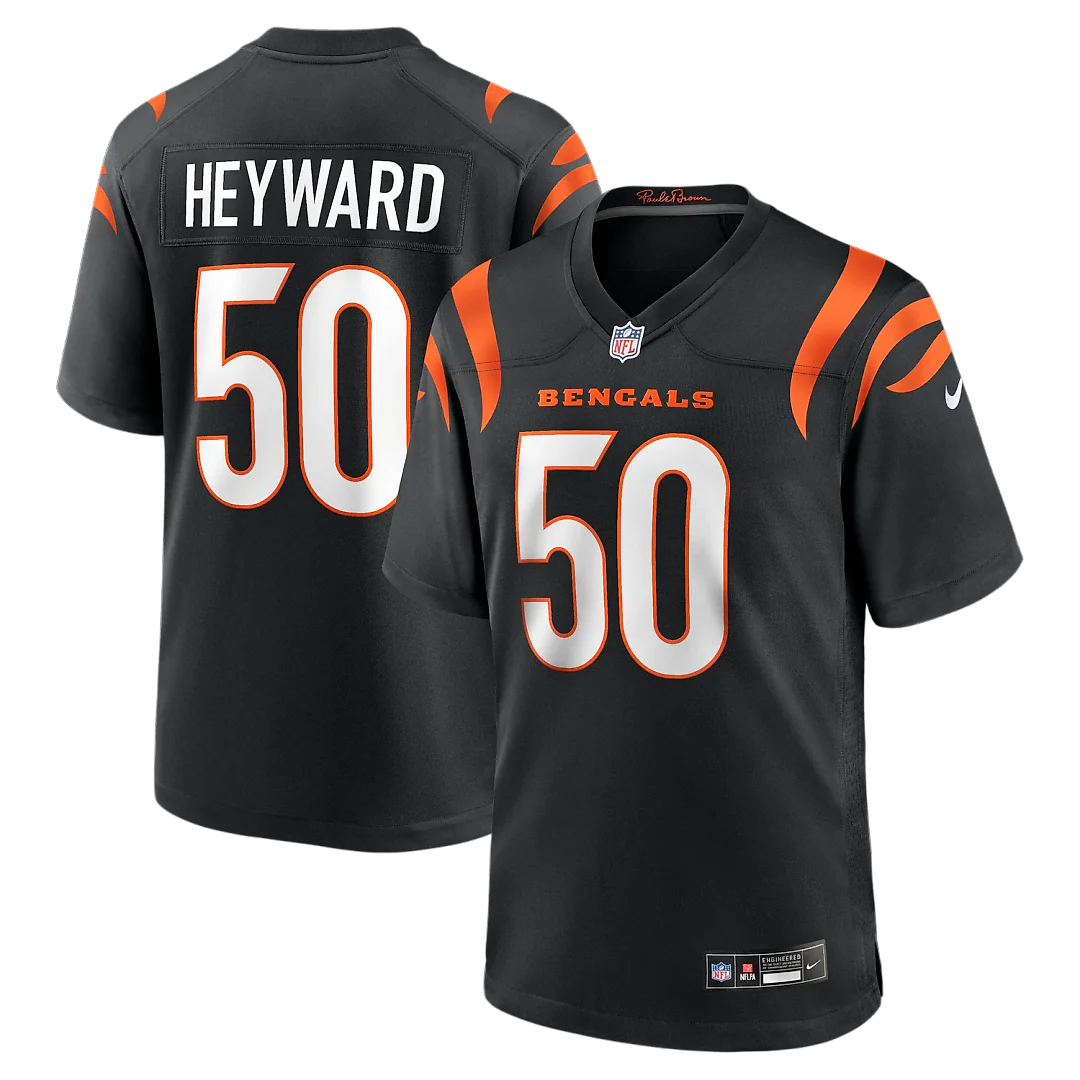 Zennovawear Shaka Heyward Cincinnati Bengals Team Game Jersey - Black