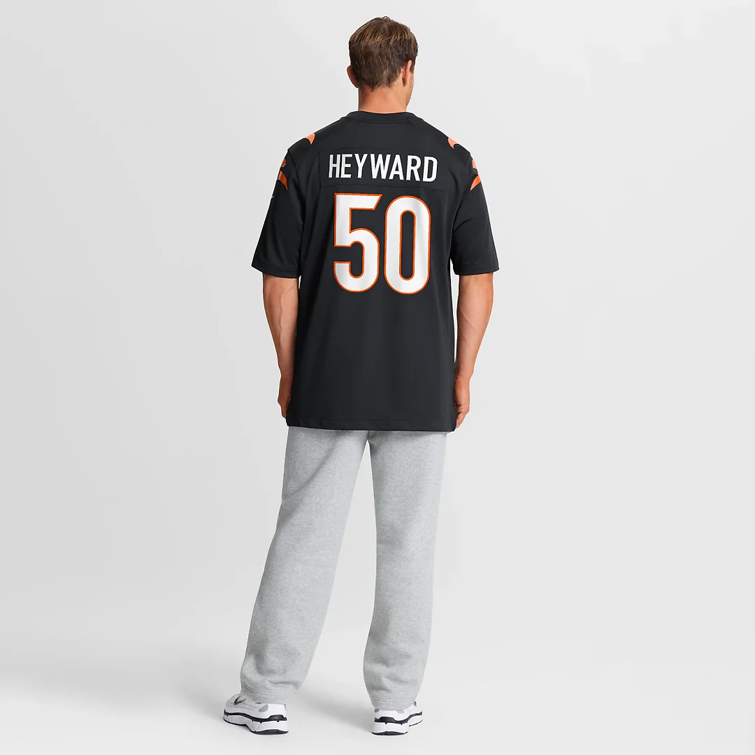 Zennovawear Shaka Heyward Cincinnati Bengals Team Game Jersey - Black