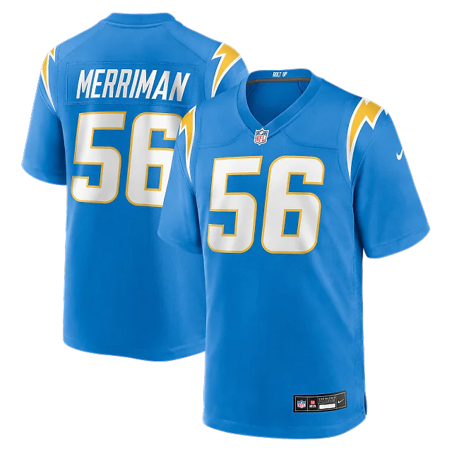 Zennovawear Shawne Merriman Los Angeles Chargers Game Retired Player Jersey - Powder Blue