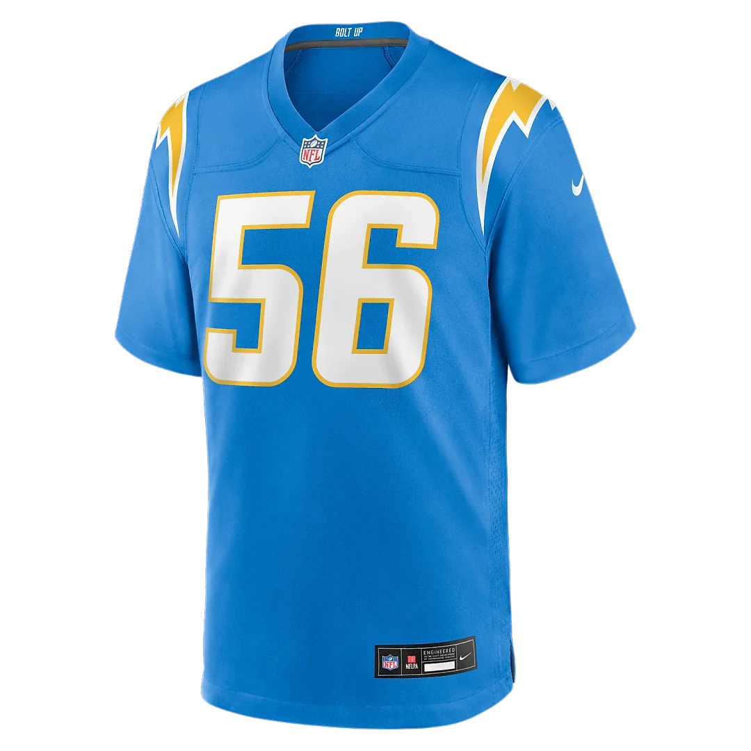 Zennovawear Shawne Merriman Los Angeles Chargers Game Retired Player Jersey - Powder Blue