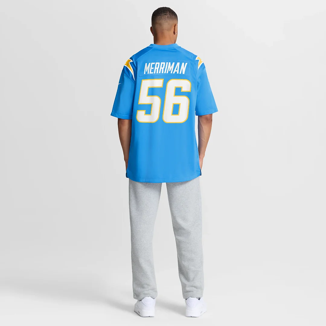 Zennovawear Shawne Merriman Los Angeles Chargers Game Retired Player Jersey - Powder Blue