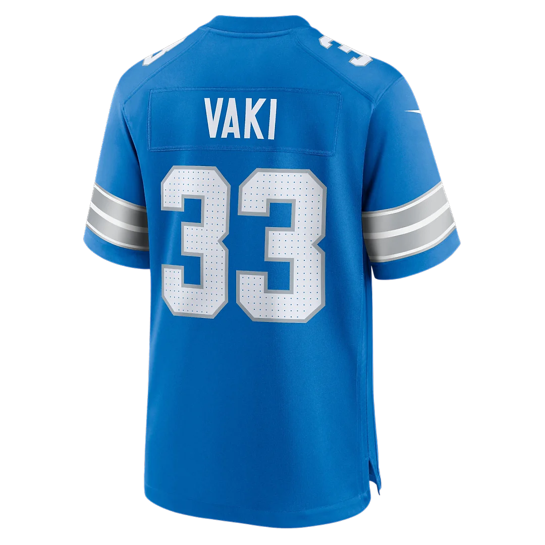 Zennovawear Sione Vaki Detroit Lions Team Game Jersey - Blue