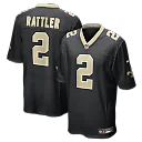 Zennovawear Spencer Rattler New Orleans Saints Team Game Jersey - Black