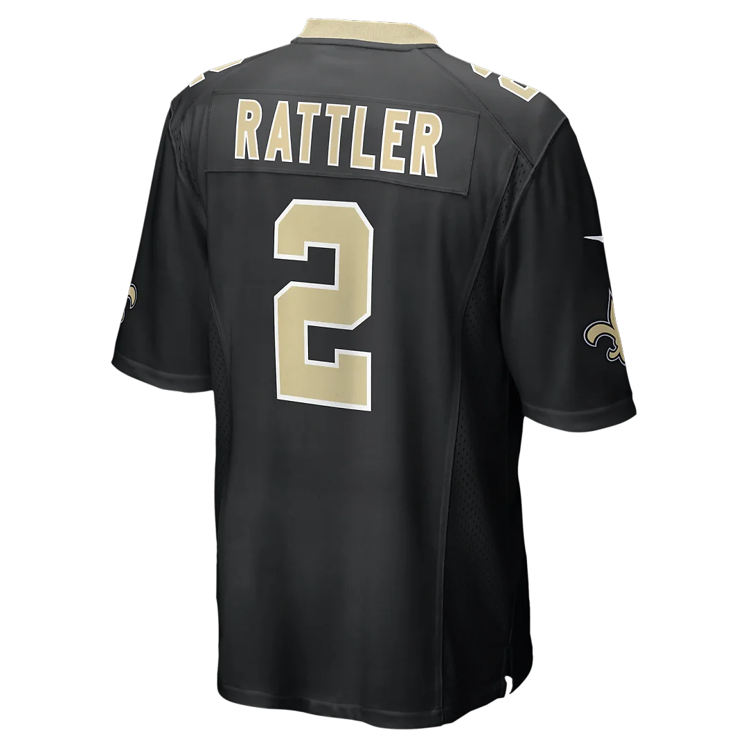 Zennovawear Spencer Rattler New Orleans Saints Team Game Jersey - Black