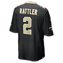 Zennovawear Spencer Rattler New Orleans Saints Team Game Jersey - Black