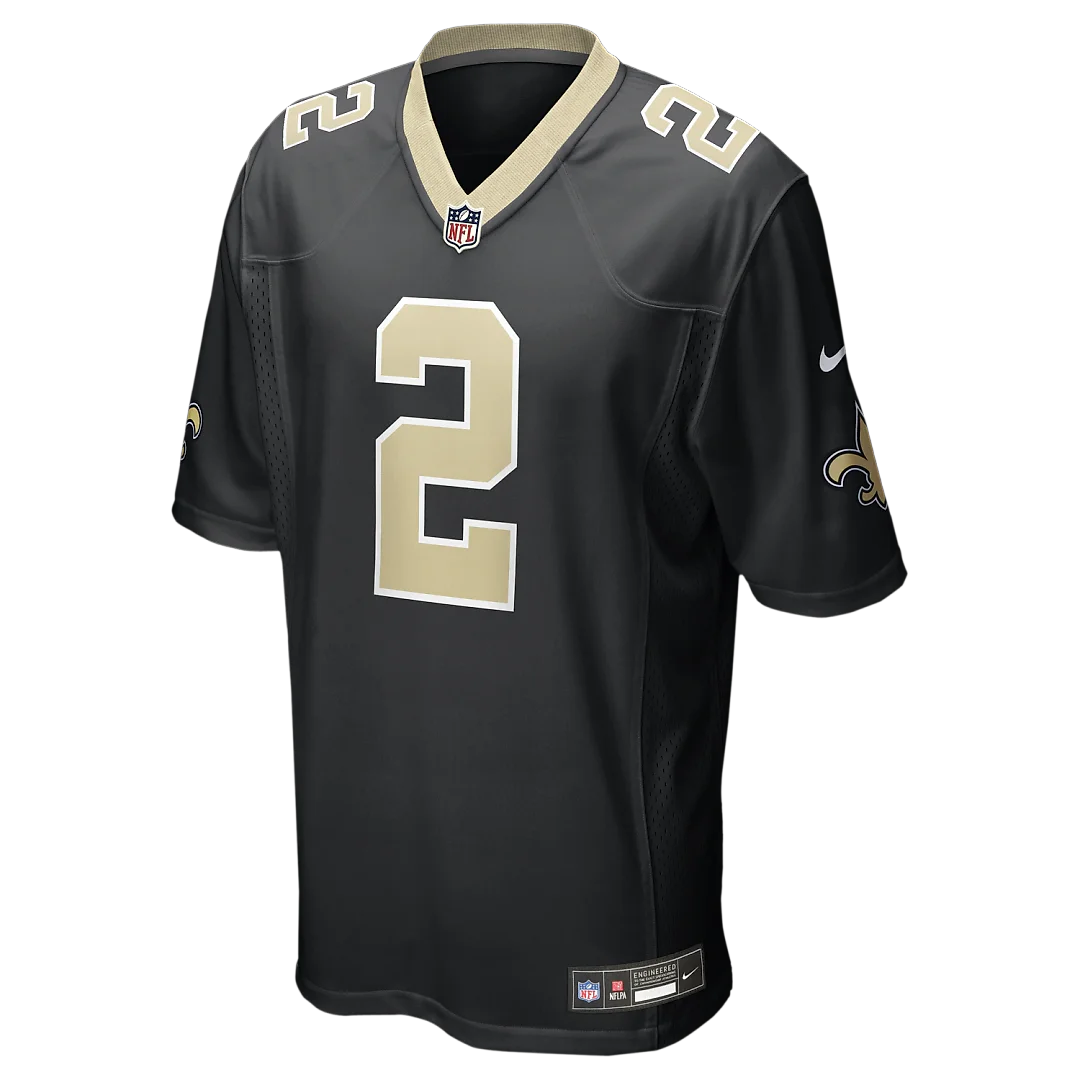 Zennovawear Spencer Rattler New Orleans Saints Team Game Jersey - Black