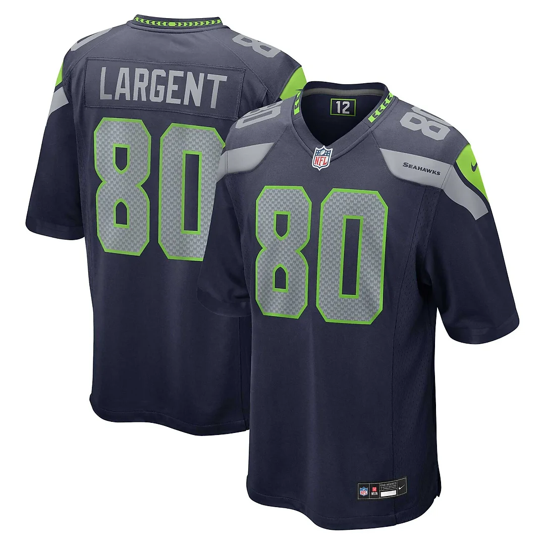 Zennovawear Steve Largent Seattle Seahawks Retired Player Game Jersey - College Navy