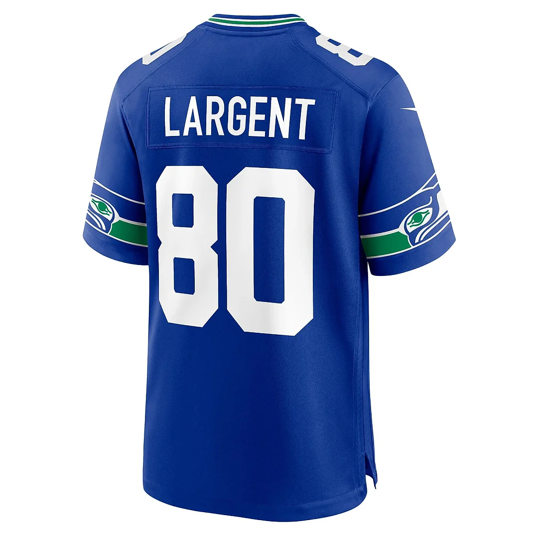 Zennovawear Steve Largent Seattle Seahawks Throwback Retired Player Game Jersey - Royal