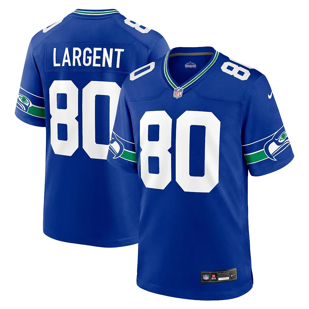 Zennovawear Steve Largent Seattle Seahawks Throwback Retired Player Game Jersey - Royal
