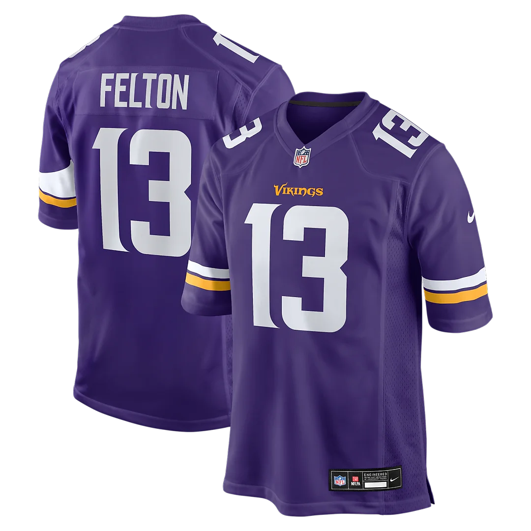 Zennovawear Tai Felton Minnesota Vikings Team Game Jersey - Purple