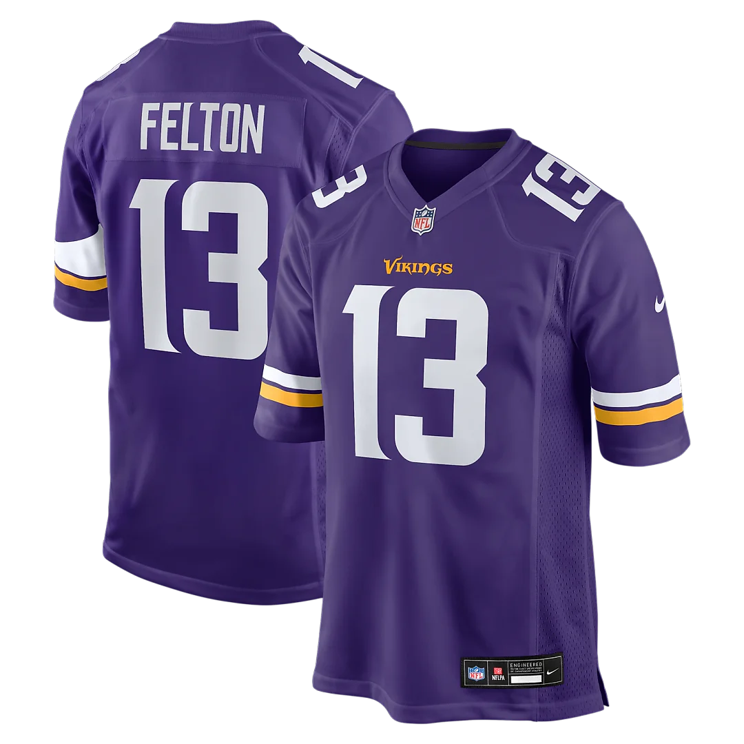 Zennovawear Tai Felton Minnesota Vikings Team Game Jersey - Purple