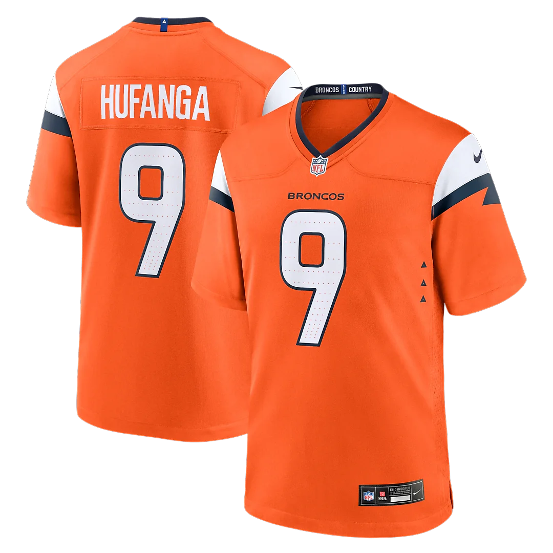 Zennovawear Talanoa Hufanga Denver Broncos Team Game Jersey - Orange