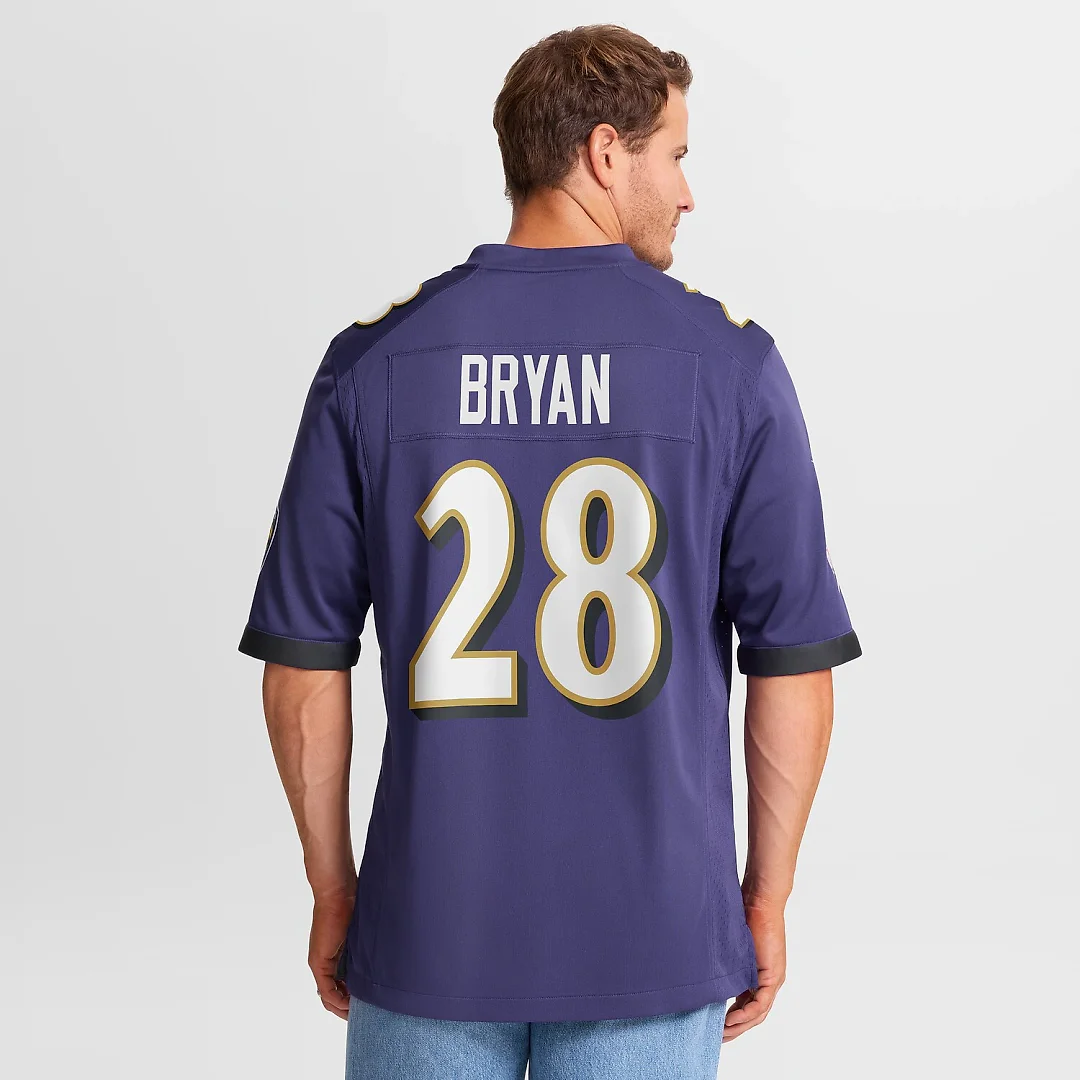 Zennovawear Taven Bryan Baltimore Ravens Team Game Jersey - Purple