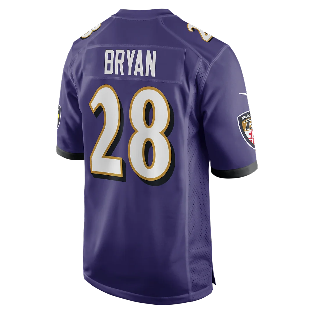 Zennovawear Taven Bryan Baltimore Ravens Team Game Jersey - Purple