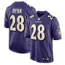 Zennovawear Taven Bryan Baltimore Ravens Team Game Jersey - Purple