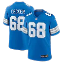 Zennovawear Taylor Decker Detroit Lions Team Game Jersey - Blue