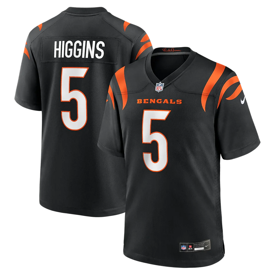 Zennovawear Tee Higgins Cincinnati Bengals Game Player Jersey - Black