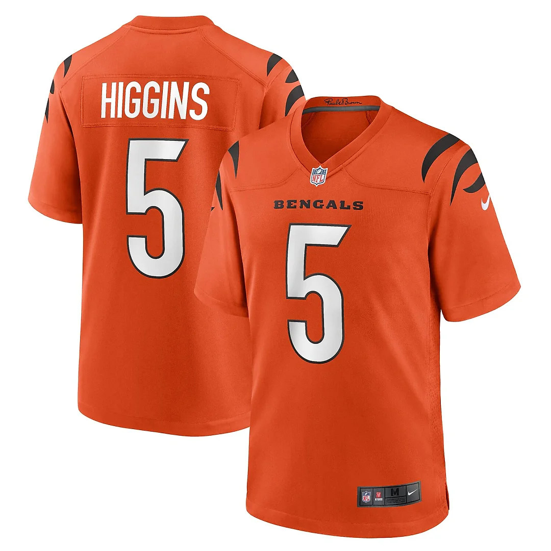 Zennovawear Tee Higgins Cincinnati Bengals Alternate Game Jersey - Orange