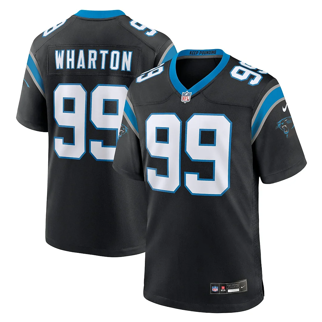 Zennovawear Tershawn Wharton Carolina Panthers Team Game Jersey - Black
