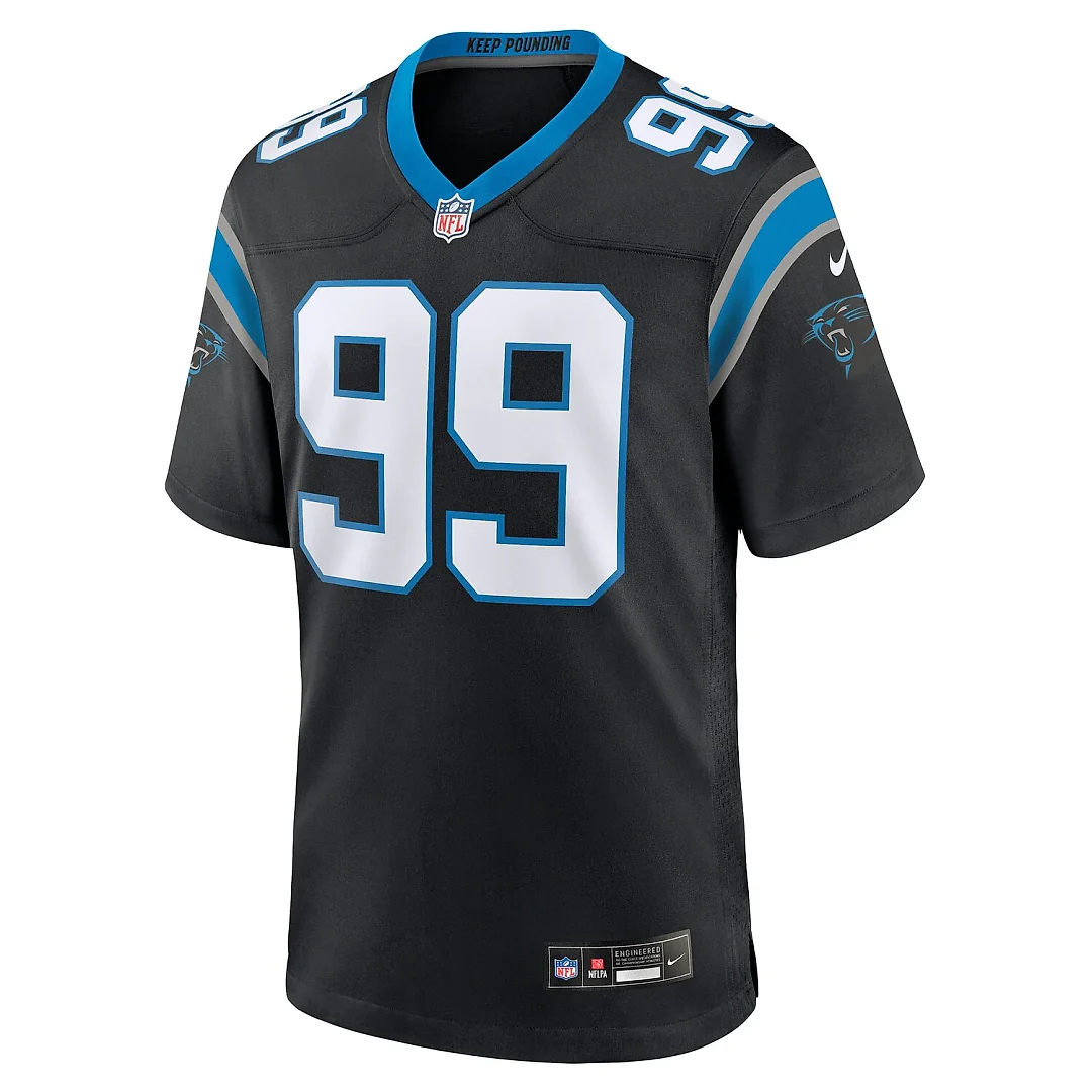 Zennovawear Tershawn Wharton Carolina Panthers Team Game Jersey - Black