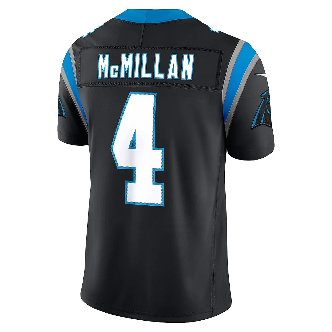 Zennovawear Tetairoa McMillan Carolina Panthers Team Vapor FUSE. Stitched Limited Jersey - Black