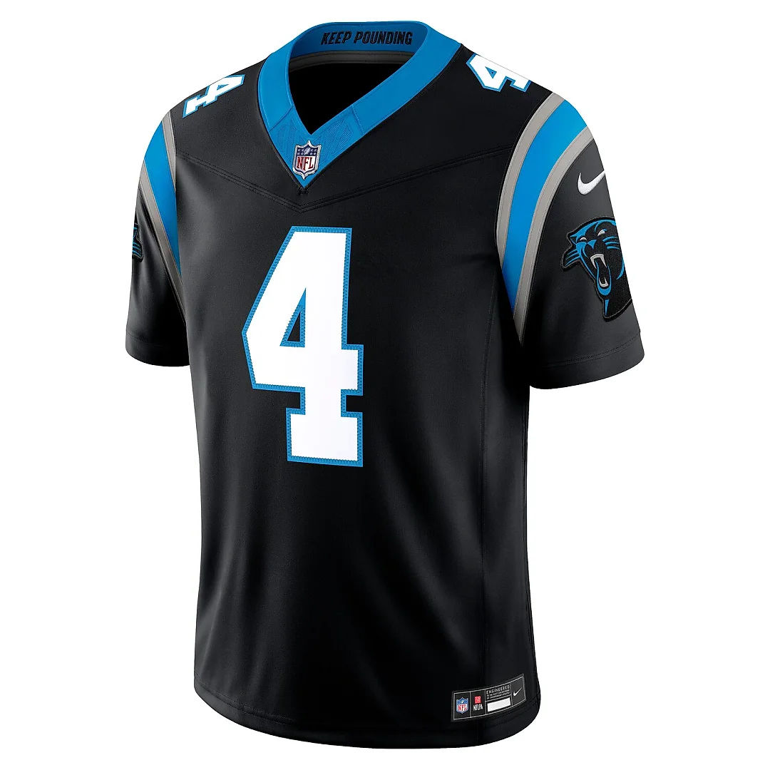 Zennovawear Tetairoa McMillan Carolina Panthers Team Vapor FUSE. Stitched Limited Jersey - Black